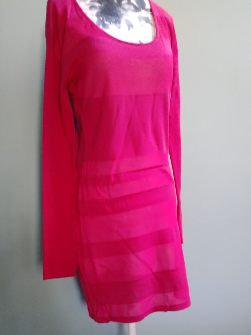 Jackpot Bright Pink lightweight Knit Dress / Beach Cover-Up, size S